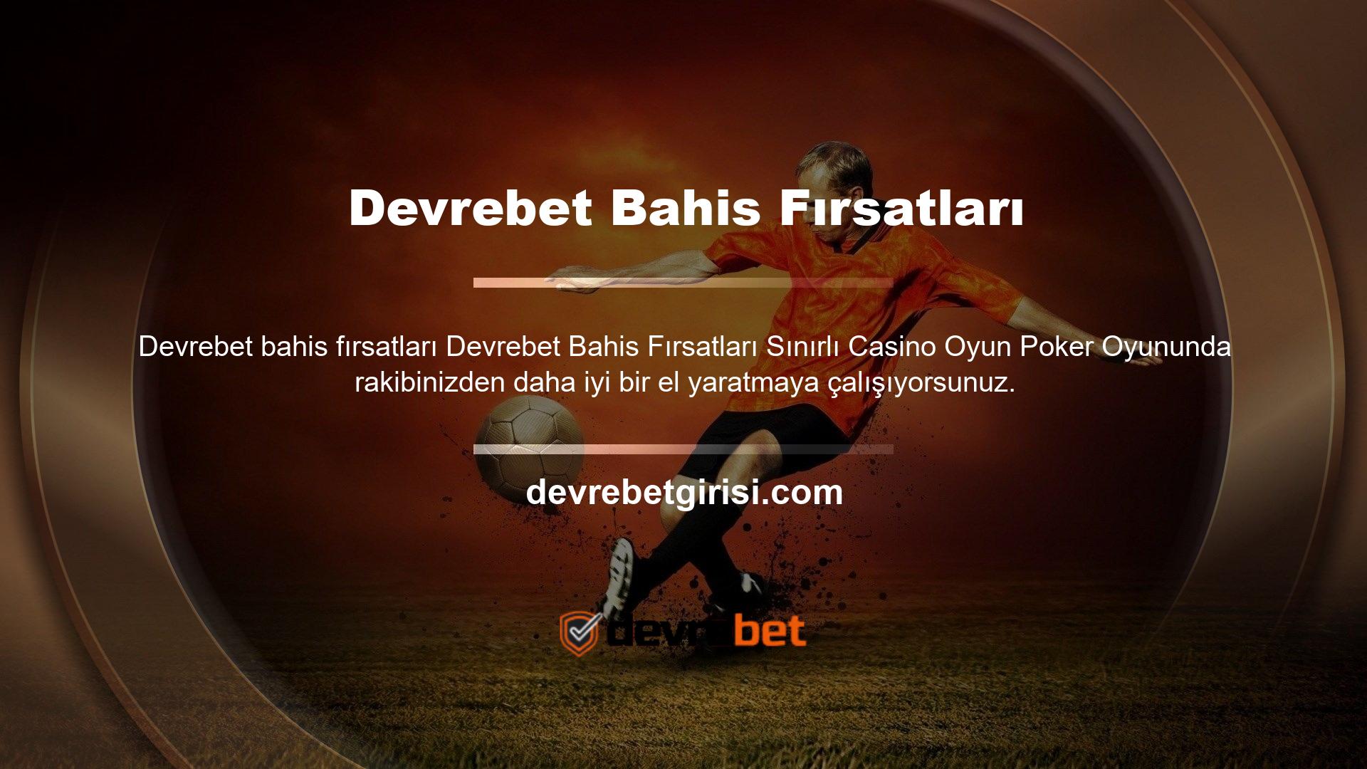 Devrebet Bonus Canlı Spor Bahisleri Devrebet Bonusları şansınızı iki katına çıkaracak, ilk yatırımınızda özel günler ve ayrıcalıklar verecek ve eğlenirken tonlarca para kazanabileceğiniz seçenekler sunacak